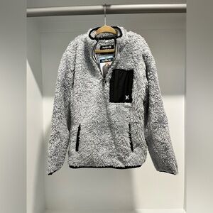 Kids hurley quarter zip fleece gray color with pocket zipper new size S (6/7)